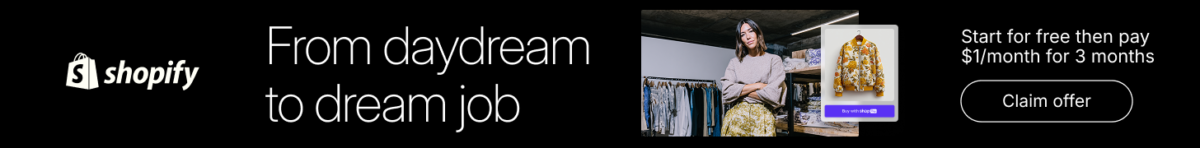 Shopify banner - start free